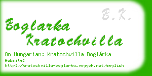 boglarka kratochvilla business card